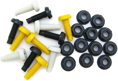 All Trade Direct 12 Pack Mixed Colour Plastic Number Plate Bolts & Nuts