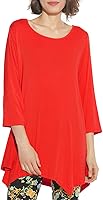 BELAROI Women 3/4 Sleeve Swing Tunic Tops Plus Size T Shirt