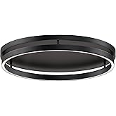 ET2 Lighting E52720-BK Groove - 27W 1 5CCT LED Flush Mount-1.25 Inch Tall and 24 Inch Wide, Finish Color: Black