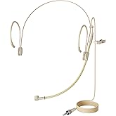 J K MIC-J 069 Earhook Headworn Headset Unidirectional Microphone Compatible with Sennheiser Wireless Microphone System - 1/8" TRS Locking Screw Plug