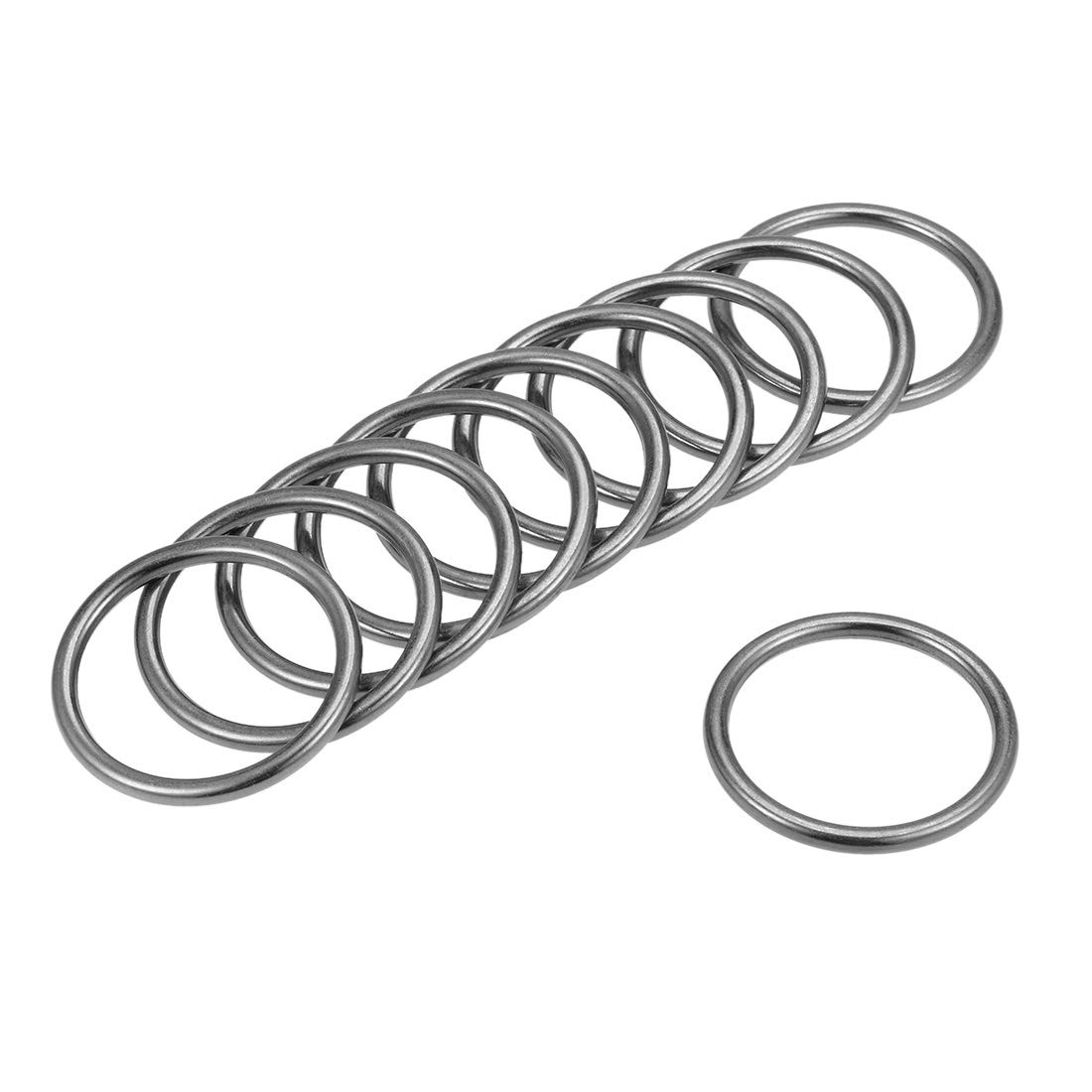 sourcing map O Ring Buckle 30mm(1.2") ID 3mm Thickness Zinc Alloy O-Rings for Hardware Bags Belts Craft DIY Accessories, Black 10pcs