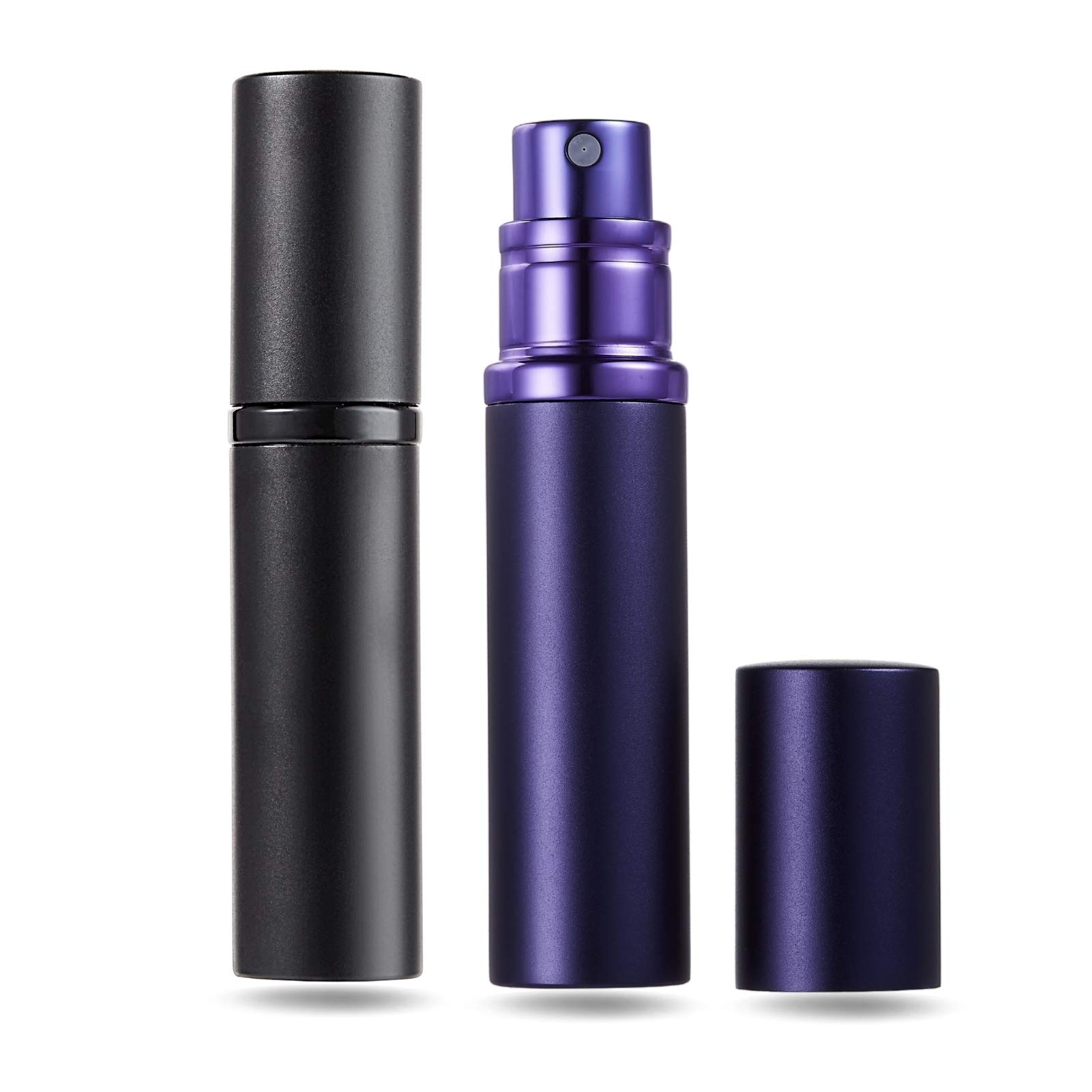 AsaNana Perfume Atomiser, Refillable & Travel Size Perfume Bottle, Leaking Proof,Bottom Pump without Funnel, Luxurious Small women and men, 5ml (CLa-2P(Black&MatBlue)) — image 1
