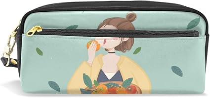 Amazon Nataペンケース 筆入れ 筆箱 ペンポーチ 化粧ポーチイラストレーション 挿し絵 女の子 トラベルポーチ 高校生 かわいい 中学生 人気 女子 シンプル 大容量 Pencil Case 入学準備 新学期 文房具 ペンケース 文房具 オフィス用品