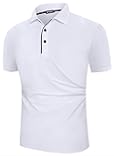 White Polo Shirts Cotton Classic Fit Short Sleeve Sports T-Shirts Casual Polos White XX-Large