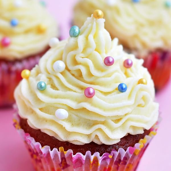 TWISWEET RAINBOW PEARL SPRINKLES FOR CAKE DECORATING, EDIBLE SUGAR PEARLS FOR BAKING, MIX SIZE, CAKE TOPPER CUPCAKE COOKIE ICE CREAM DESSERT DECORATIONS, EASTER BIRTHDAY SUMMER PARTY SUPPLIES (130G/4.58OZ)