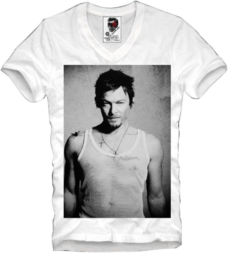 E1SYNDICATE V-Neck T-Shirt The Walking Dead Zombie Daryl Dixon TV Serie S-XL