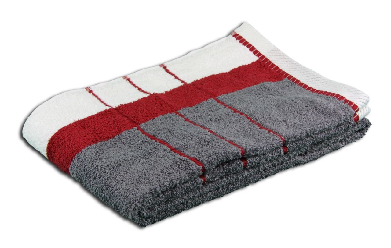 Gözze - Beach Towel, 100% Baumwolle, Berlin, Striped, 70 x 140 cm - Bordeaux/Anthracite — image 1