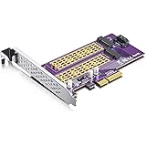 PCIe 3.0 to NVMe M.2 Adapter for M.2 SSD, X4, (1) M.2 (M Key) and (1) M.2 (B Key) Compatible with PCIe 3.0 Motherboards and B