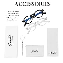 JOVAKIT Trendy Round Blue Light Blocking Glasses