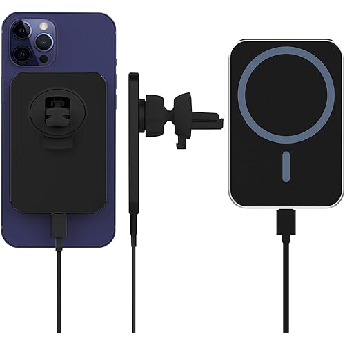 Magnetic Phone Car Mount,Magnetic Wireless Car Charger Compatible for iPhone 12 Series,Phone Car Holder with Stronger Vent Clip, Hands Free Cell Phone Holder for Car-Black