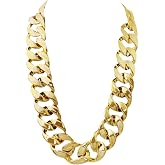 Thug Life Goldkette Aus Kunststoff – Riesige Halskette, 80 Cm Lang, 3,5 Cm Dick, Für Kostümpartys & Hip-Hop-Looks