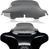 Rich Choices 8" Smoke Motorcycle Black Wave Windshield Windscreen Compatible with 1996-2013 Harley Davidson Street Glide Electra Glide Ultra Classic Touring FLHT FLHTC FLHX Tri Glide
