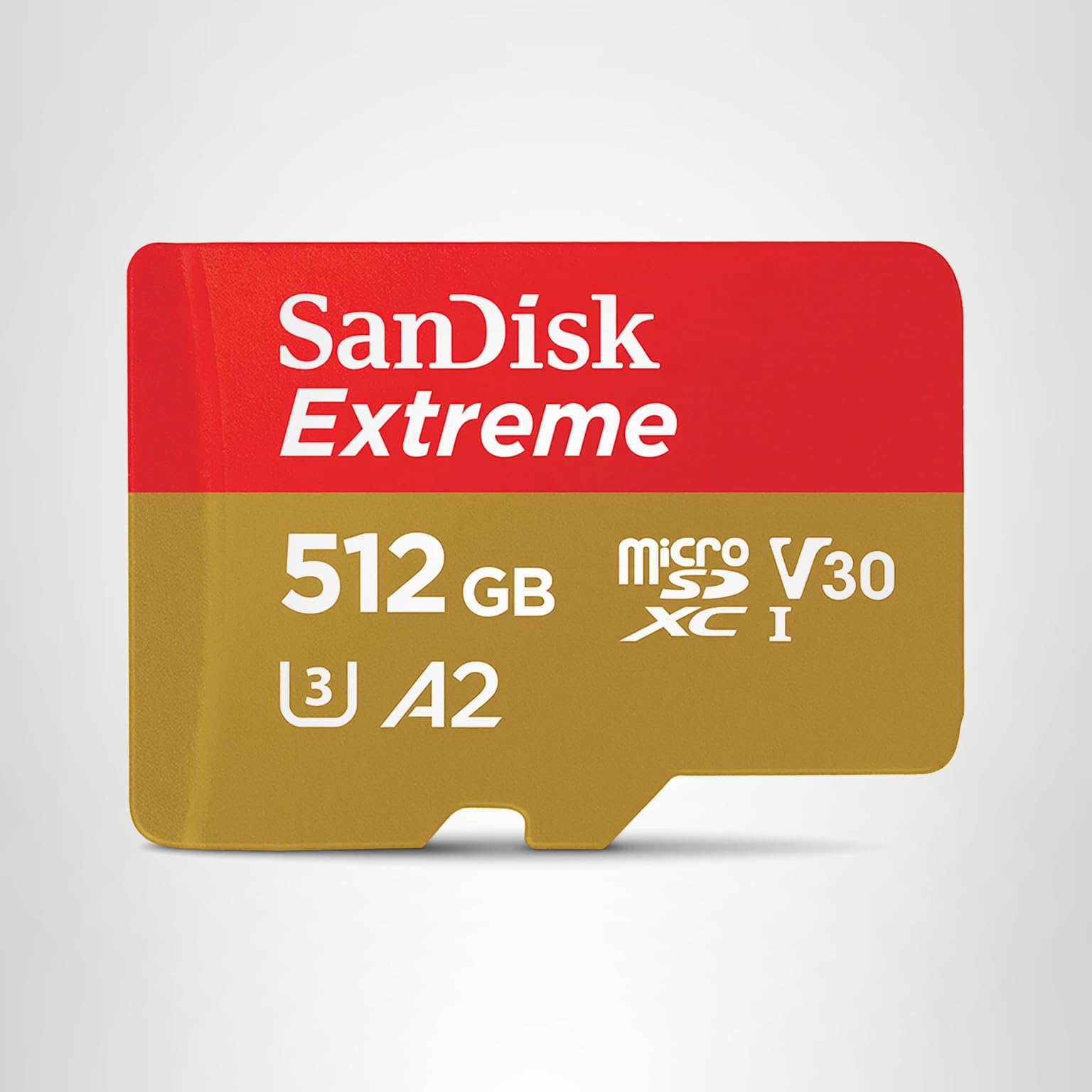 SanDisk 512GB Extreme microSDXC UHS-I Memory Card with Adapter - Up to 190MB/s, C10, U3, V30, 4K, 5K, A2, Micro SD Card - SDSQXAV-512G-GN6MA
