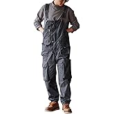 MADEPANTS Sloppy Canvas Overalls with Oversized Pockets Men's Durable Dungarees for Work