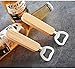 Bartender Bottle Opener for Opening Beer, Cider, Soft Drinks -Wood Handle Handheld (set of 5)