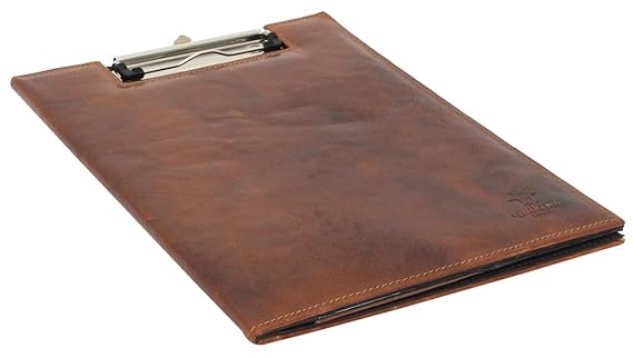 Gusti Leder studio 'Asher' Klemmbrett Clipboard Blockmappe Konferenzmappe Klemmbrett - Mappe Presenter Konferenz DIN A4 Forma