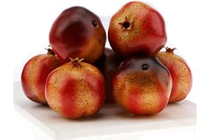 Woration 6 PCS Artificial Pomegranates Fake Realistic Simulation Fruits Vivid Pomegranates for Home Ornament Fruit Desk Office Restaurant Decorations & Props