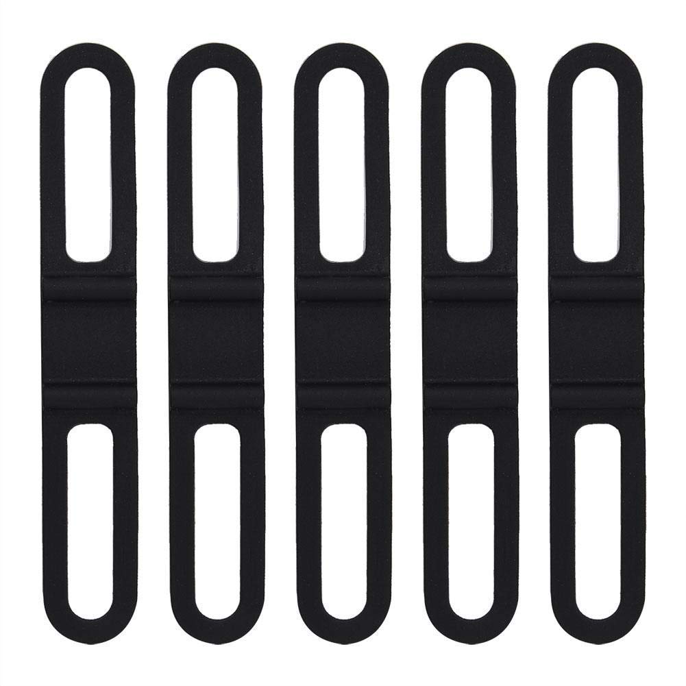 Alomejor 5pcs Bicycle Silicone Strap Universal Bike Silicone Holding Strap for Bike Light Flashlight Cellphone and More