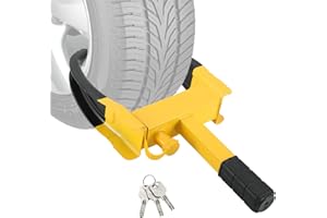 Acymner Trailer Wheel Lock | Heavy Duty Anti Theft Tire Lock, Adjustable Wheel Clamp Lock Universal Security Tire Lock with 3 Keys for Cars Trucks Trailers SUVs (Black)