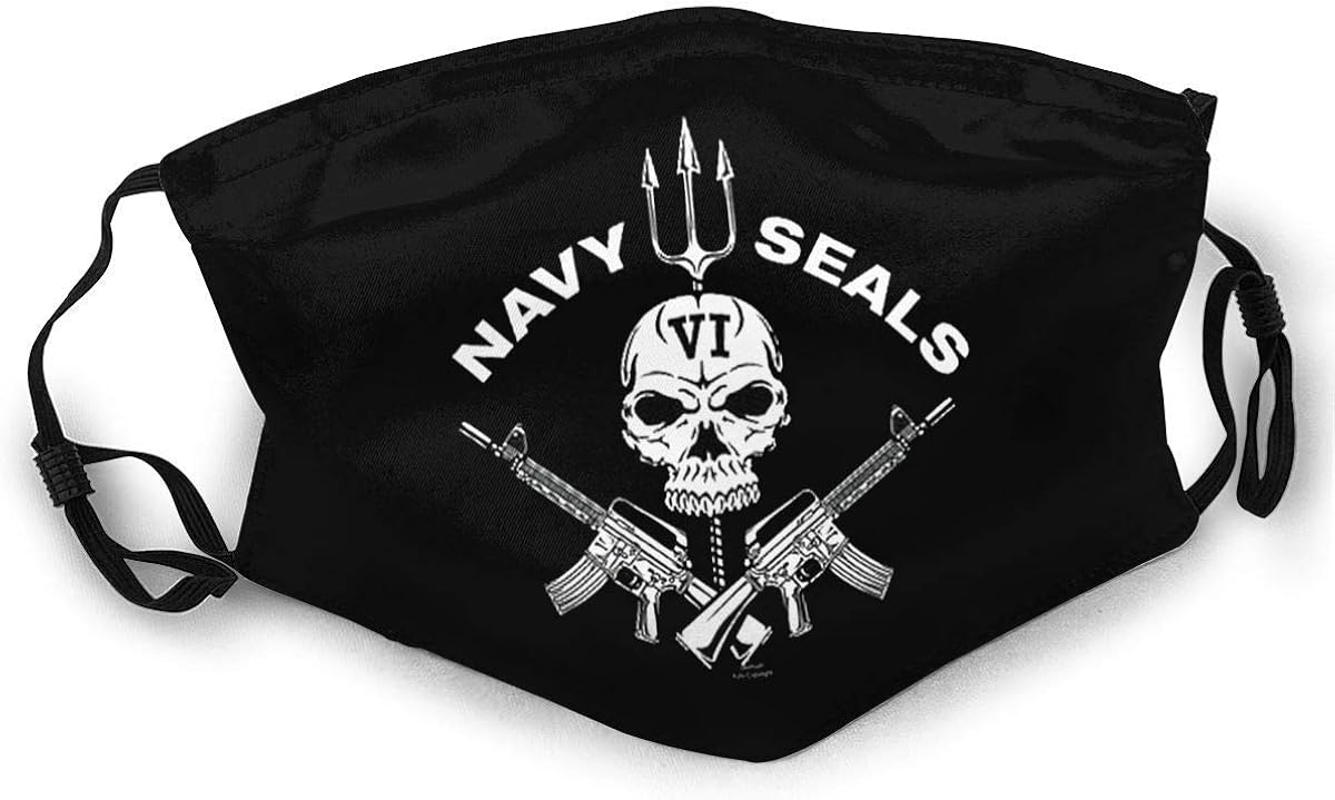 Navy Seals Unisex Anti Dust Adjustable Face Mask.Reusable Black Mouth
