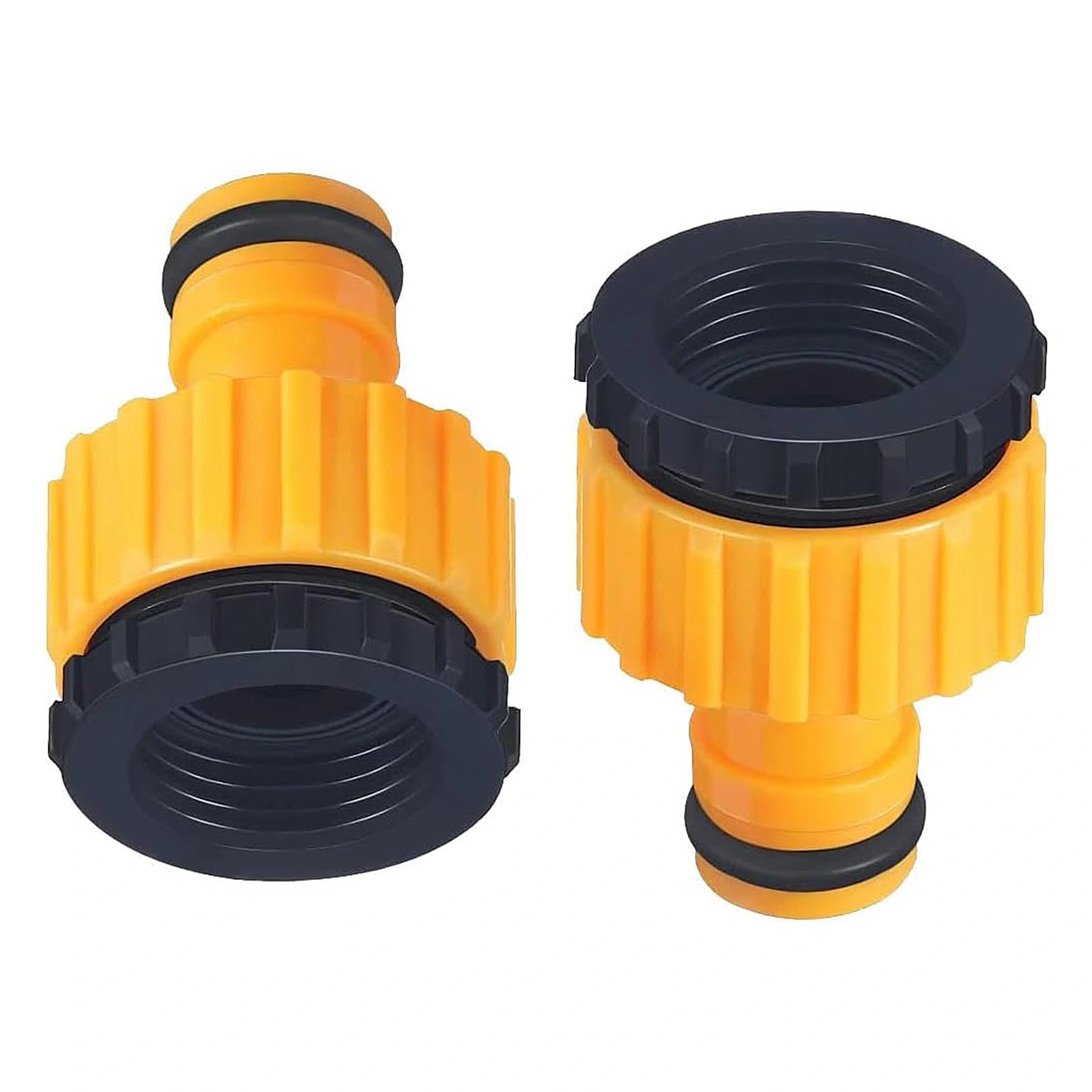 Aczyqws 2 Pack Hose Tap Connector 3/4 inch and 1/2 inch BSP 2in1 Plastic Outdoor Graden Hose Tap Connector Threaded Faucet Adapter