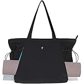 ESVAN Yoga Tote Bag for Women Shoulder Bags Drawstring for Office Workout Travel Carryall Pilates Gym and Beach
