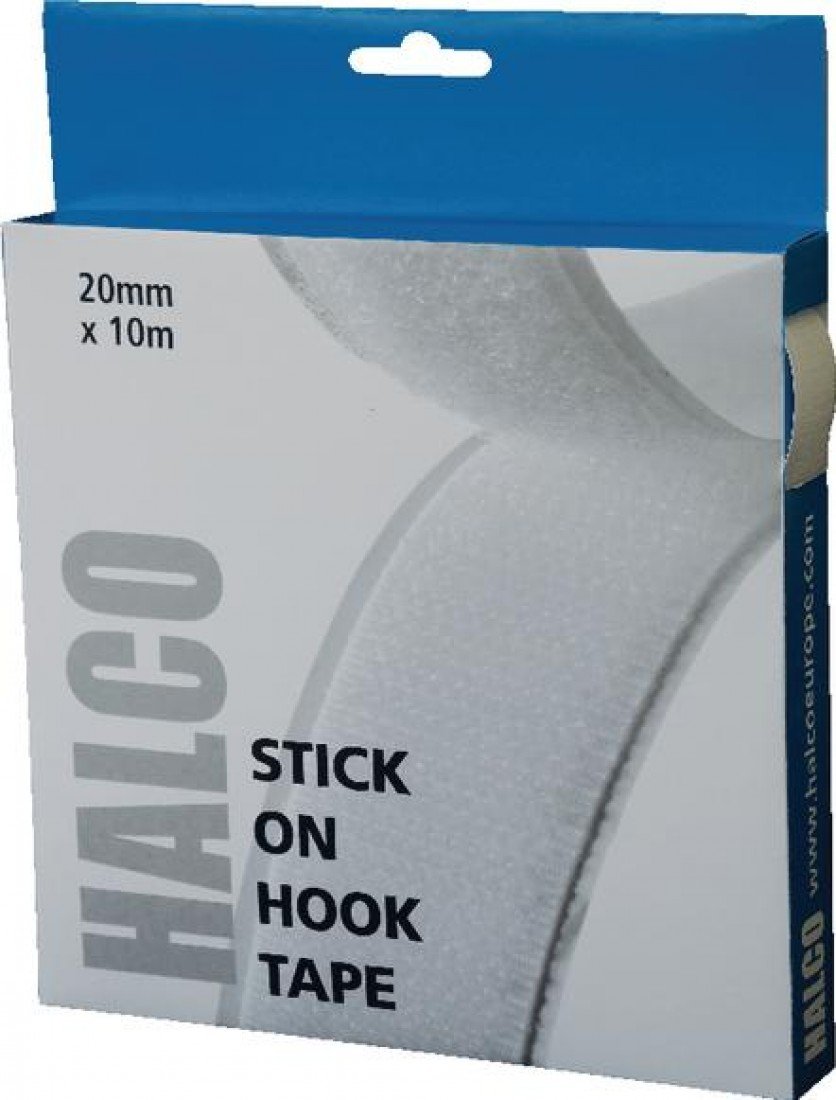 Halco 20 mm x 10 m Stick On Hook Roll - White (Pack of 1)
