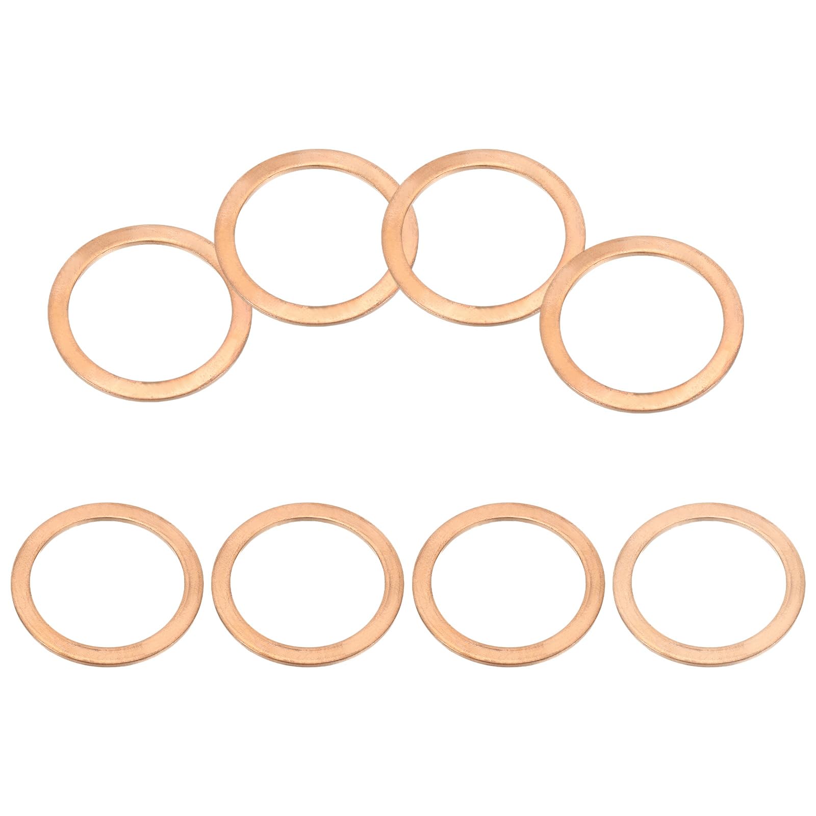 PATIKIL M33 Copper Washer Sealing Ring, 8 Pieces 33mm ID 40mm OD 1.5mm Thickness Metric Flat Sealing Gasket Crush Washer for Screws Bolt Sump Plugs Oil Drain