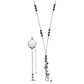 Hidden Hollow Beads Retractable Badge Reel Women's Stainless Steel Lanyard Strong ID Card Holder Keys Teacher Nurse Cruise