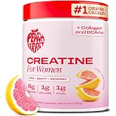 Peach Perfect Creatine for Women &ndash; Micronized Creatine Monohydrate Powder with BCAA &amp; Collagen for Glute Strength Support, Boosts Energy, Focus, Strength, and Endurance &ndash; Pink Lemonade, 30 Servings