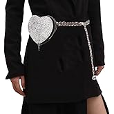 ELABEST Glitter Mini Fanny Pack Rhinestone Crossbody Coin Purse Leather Waist Bag Wallet Party Bag for Women