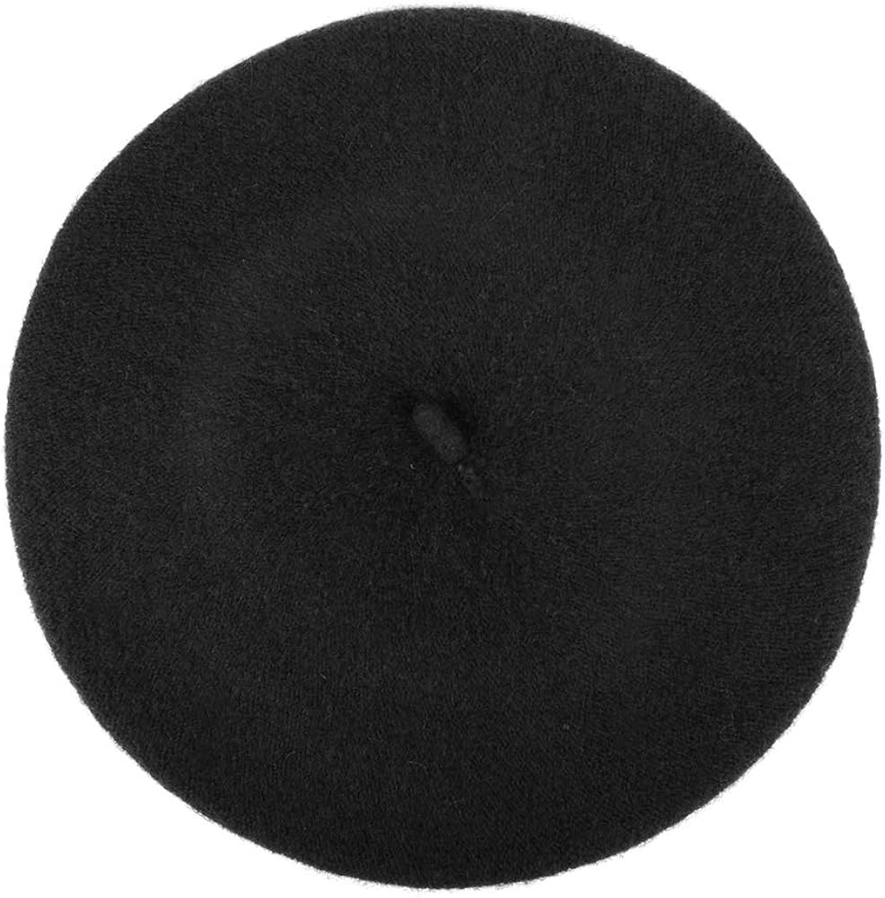 Nollia Women's Solid Color French Beret Wool Material. Classic French, Casual and Chic Lightweight Beanie Cap Hat, Black at  Women’s Clothing store