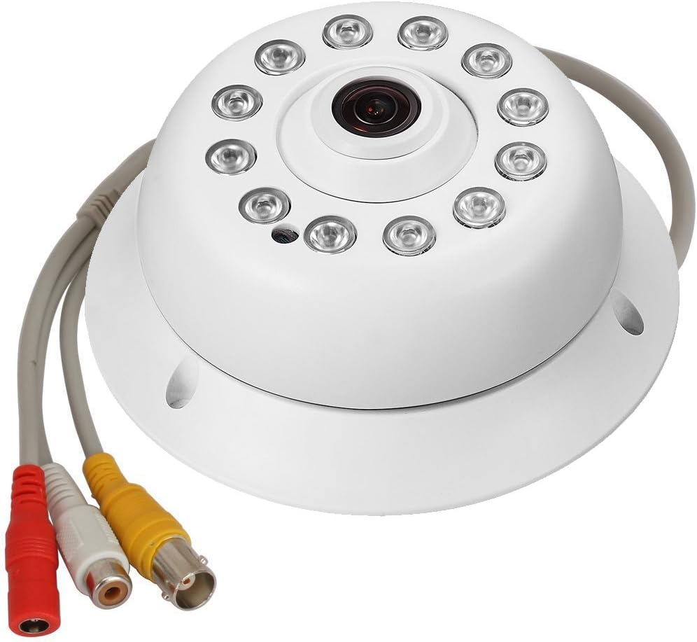 Vanxse Cctv HD 1200tvl 12pcs infrared IR Leds Ir-cut 1.7mm fisheye Lens Panoramic 360 degree Indoor Dome Audio Security Camera Analog Surveillance Camera with Mic Microphone