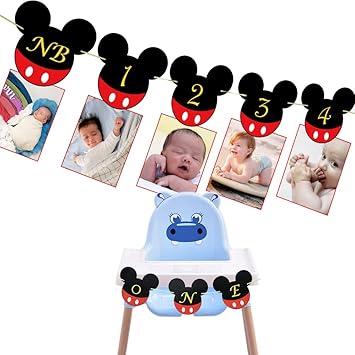 Amazon Com Mickey Mouse Baby Photo Banner First Year Monthly Photo