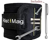 Durable Magnetic Wristband & Extended Pick-Up Tool - 10 STRONG Magnets Wrapped Around Wrist - Holds Screws, Bolts, Drill Bits and More - Perfect Gift or Present for Handyman, Fathers or Women.