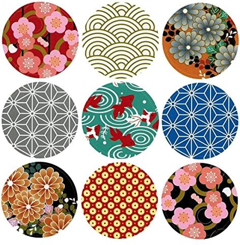 Abbonna Japan Traditional Style Japanese Pattern Stickers Self-Adhesive Universal Sealing Crafts Handmade Baked Envelope Label Decorative Labels 90 Pcs/10 sheets, Unique Design