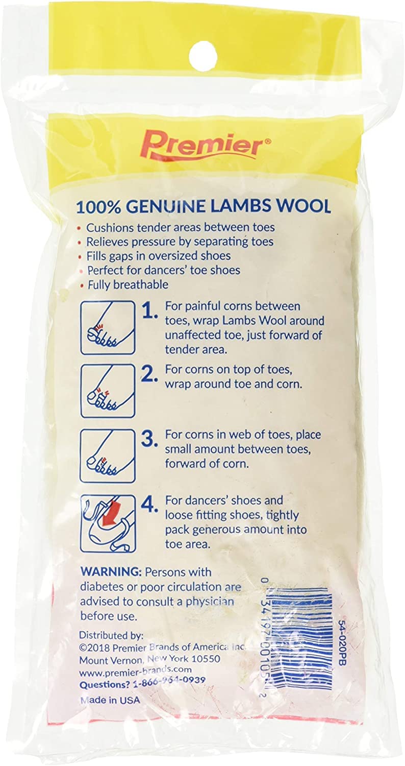 Premier Lambs Wool 3/8 oz (Pack of 6)