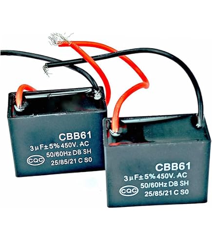 Condensateur CBB61 4µF 250V Pour Ventilateur – Lot De 3, 2 Fils, Dimensions 38x28x18mm