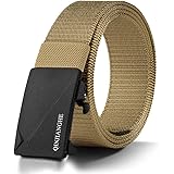 Men's Belt with Breathable Nylon Canvas Webbing and Quick-Release Ratchet Automatic Slide Buckle…