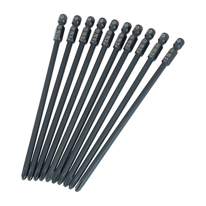 10 stücke 150mm Lange Kreuzschlitzschraubendreher-bits Set S2 Stahl 1/4 inch Sechskantschaft Kreuzkopf PH2 Magnetische Schrau