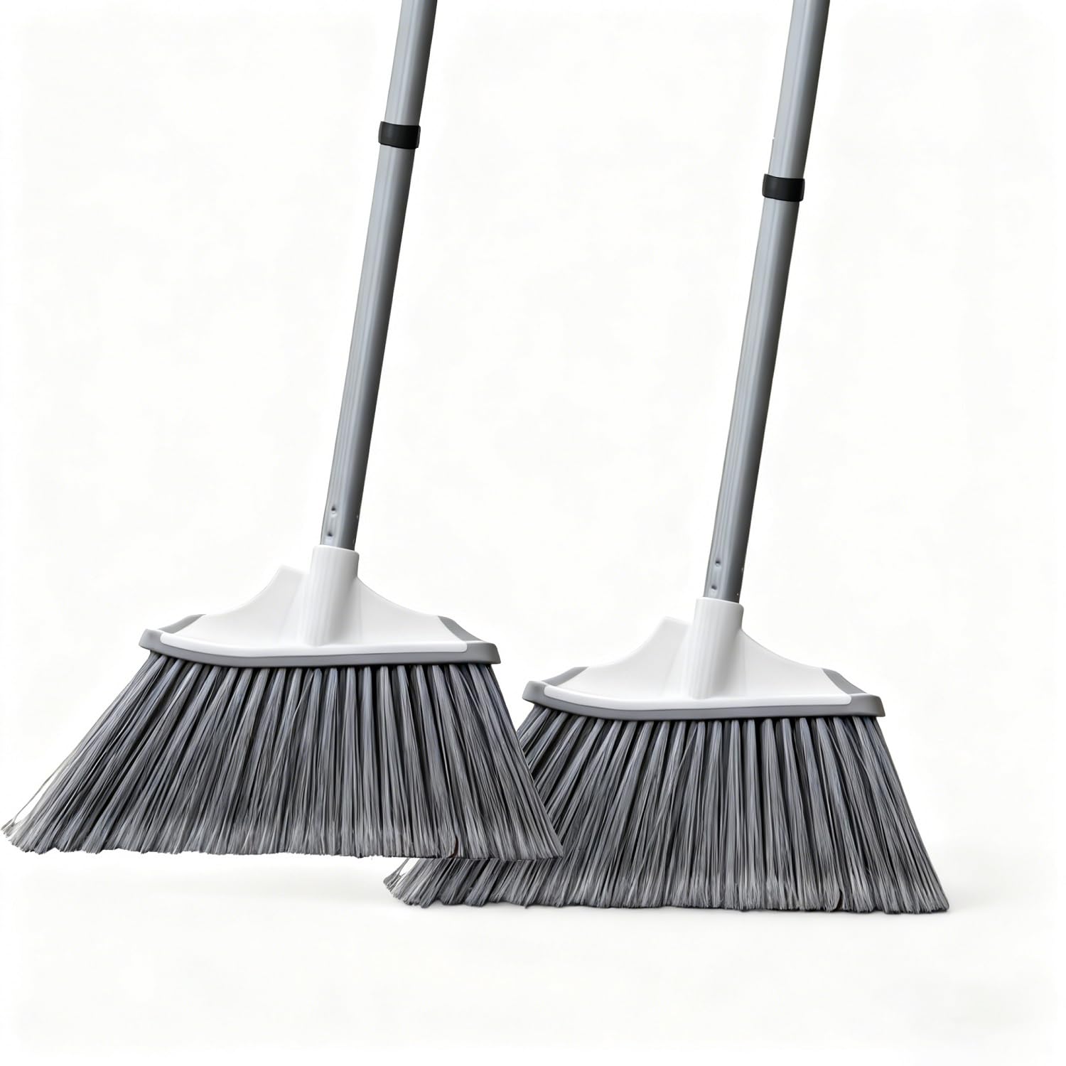 Photo 1 of 2 Packs Outdoor Broom for Floor Cleaning with 58" Long Handle, Heavy-Duty Commercial Brooms for Sweeping Indoor Outdoor Courtyard Restaurant Garage Patio Decks Mall Market Kitchen Office Lobby Shop