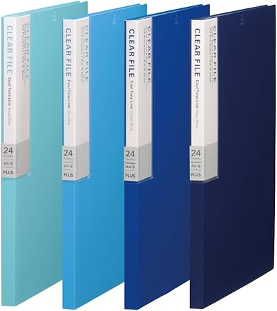 Amazon Co Jp プラス クリアファイル 縦 24ポケット デジャヴ Fc 124dp クールトーン 4色組 文房具 オフィス用品