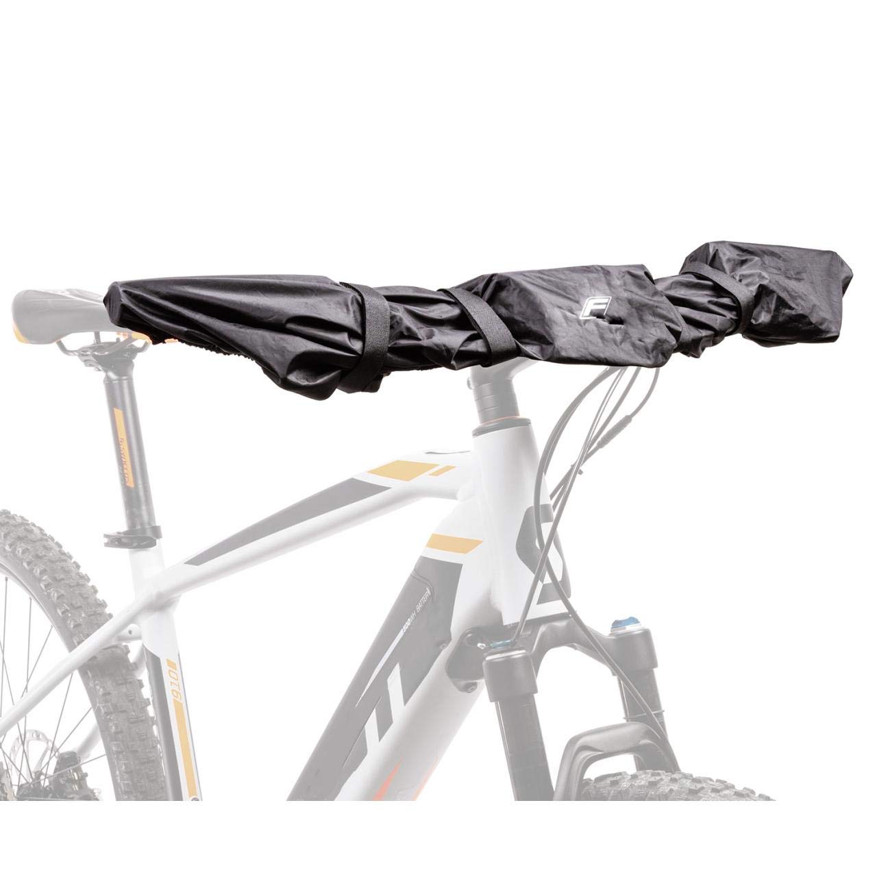 FISCHER 50382 Protective Cover for E-Bike Display and Handlebar Protection, Polyester, Black, Protection Against Wet, Dust and Dirt, for Handlebars up to 80 cm Length