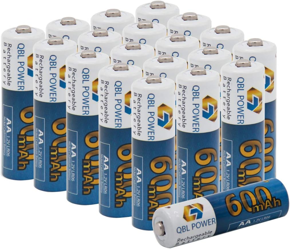QBLPOWER NiCd AA 600mAh 1.2V Rechargeable Solar Batteries for Outside