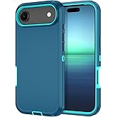 I-HONVA for iPhone Air Case/iPhone 17 Air Case Shockproof Dust/Drop Proof 3-Layer Full Body Protection [Without Screen Protector] Rugged Heavy Duty Cover for Apple iPhone Air 6.5" 2025,Turquoise
