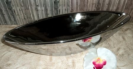 Silver Large Decorative Bowl Ceramic Oval 35x11x10 Cm Very High