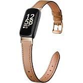 TUV PLNT Slim Leather Band | Compatible with Fitbit Inspire 3,Women,Top Grain Genuine Leather,Strap,Thin,Wristband,for Fitbit Inspire 2 1
