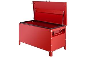 KING CHAO FOO 48" Jobsite Tool Box, Heavy Duty Steel Truck Storage Box with Lock & Weather Seal, Pickup Trailer Tool Chest for Jobsite, Garage, RV, ATV, Equipment & Tool Storage