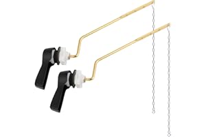 Hibbent 2 Pack Universal Side Mount Toilet Handle Angle-Mount Adjustable Tank Flush Lever Replacement Handle with 2 Pieces St