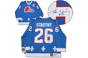 Peter Stastny Quebec Nordiques Signed Retro FNTCS Jersey